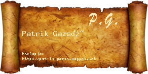 Patrik Gazsó névjegykártya